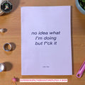 No Idea What I'm Doing But F*ck It by Ron Lim